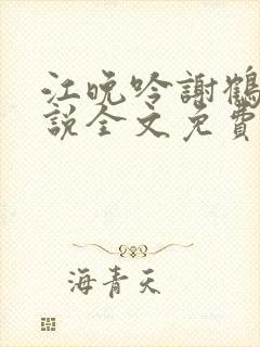 江晚吟谢鹤鸣小说全文免费阅读