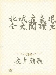 北城夜未眠小说全文阅读免费封面
