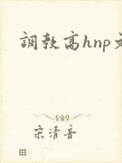 调教高hnp文