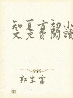 知夏方初小说全文免费阅读最新章节封面