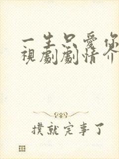 一生只爱你 电视剧剧情介绍封面