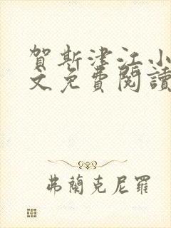 贺斯津江小说全文免费阅读封面
