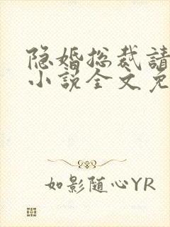 隐婚总裁请签字小说全文免费阅读