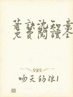萧诀沈知意小说免费阅读全文最新章节阅读封面