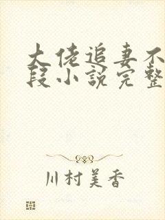 大佬追妻不择手段小说完整版大结局