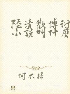 陆清欢傅衍之的小说叫什么