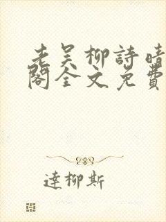 老吴柳诗晴笔趣阁全文免费阅读封面
