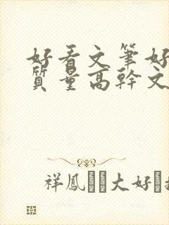 好看文笔好的高质量高干文