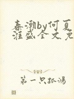 春潮by何夏江淮盛全文免费阅读笔趣阁封面