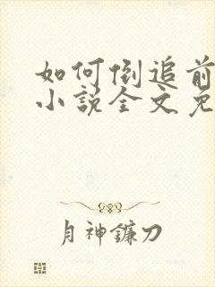如何倒追前男友小说全文免费阅读封面