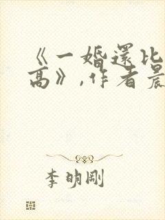 《一婚还比一婚高》,作者晨雾的光封面