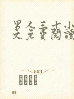 男人三十小说全文免费阅读封面