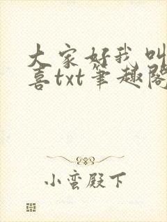 大家好我叫林小喜txt笔趣阁