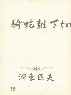 骑蛇难下txt封面