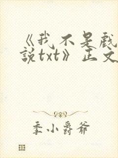 《我不是戏神小说txt》正文