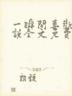 一瞬间喜欢你小说全文免费阅读