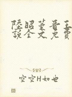 陆昭菱晋王的小说全文免费阅读