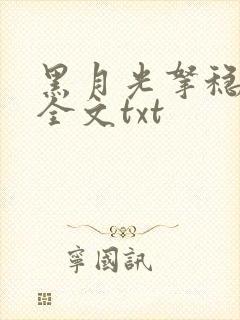 黑月光拿稳小说全文txt