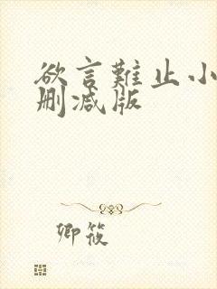 欲言难止小说无删减版封面