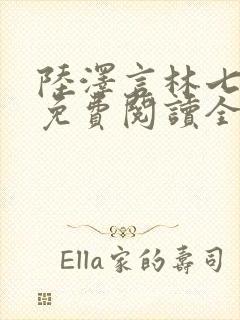 陆泽言林七小说免费阅读全文无弹窗