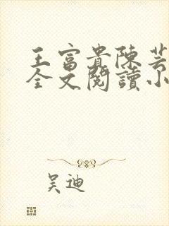 王富贵陈芸免费全文阅读小说