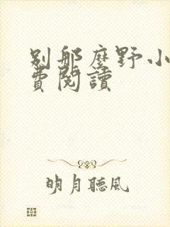 别那么野小说免费阅读封面
