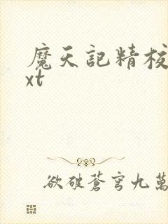 魔天记精校版txt