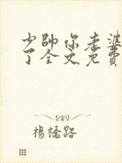 少帅你老婆又跑了全文免费阅读小说