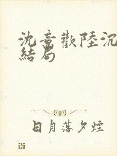 沈意欢陆沉舟大结局封面