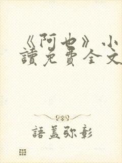 《阿也》小说阅读免费全文封面