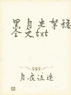黑月光拿稳小说全文txt