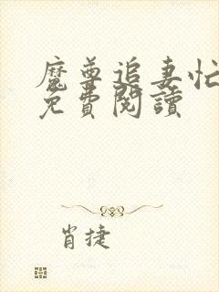 魔尊追妻忙全文免费阅读封面