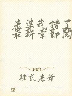 老婆我错了小说最新章节阅读全文封面
