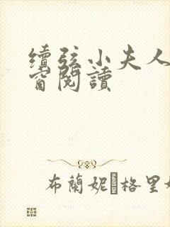 续弦小夫人无弹窗阅读封面