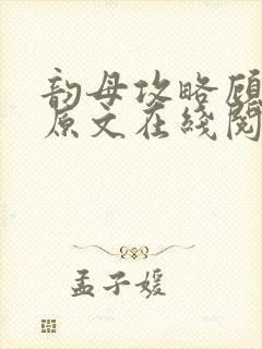 韵母攻略顾小暖原文在线阅读封面