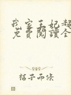我家王妃超凶的免费阅读全文