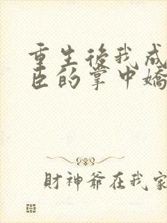 重生后我成了权臣的掌中娇哪里看封面