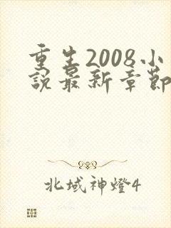 重生2008小说最新章节免费阅读全文