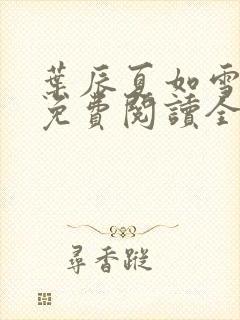 叶辰夏如雪小说免费阅读全文