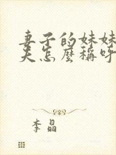 妻子的妹妹的丈夫怎么称呼封面