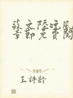 苏文陆晚风最新章节免费阅读笔趣阁