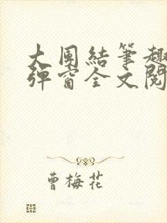 大团结笔趣阁无弹窗全文阅读