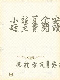 小说夏念安裴晋廷免费阅读封面