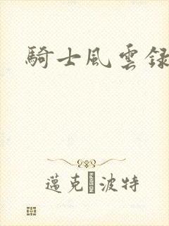 骑士风云录封面