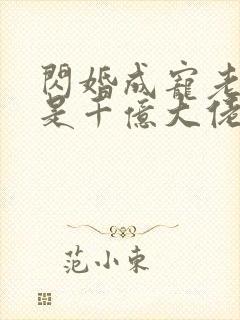 闪婚成宠老公竟是千亿大佬短剧