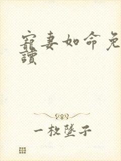 宠妻如命免费阅读封面