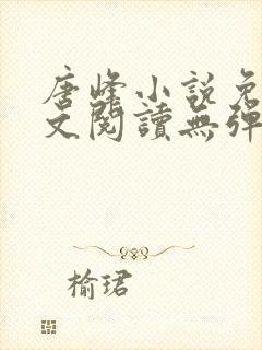 唐峰小说免费全文阅读无弹窗
