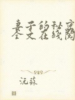 妻子的秘密小说全文在线阅读封面