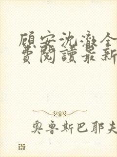 顾安沈澈全文免费阅读最新章节更新封面