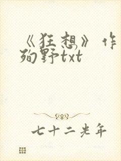 《狂想》作者:殉野txt